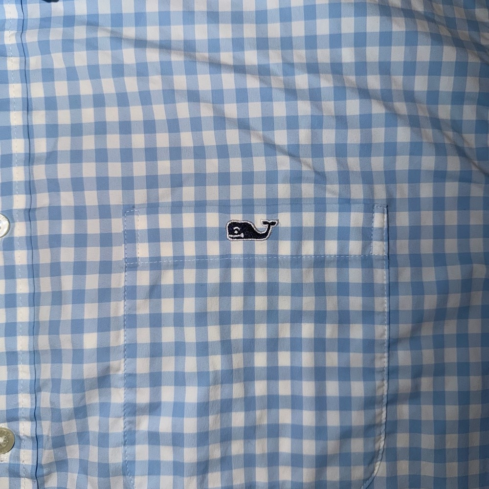 Vineyard Vines Blue Gingham Performance Button Do… - image 2